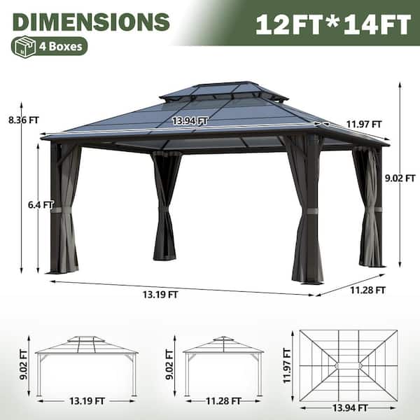 COVERONICS 12 ft. x 14 ft. Patio Hardtop Gazebo Outdoor