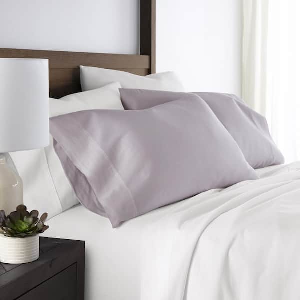 2-Piece Mauve Solid Cotton King Pillowcase Set