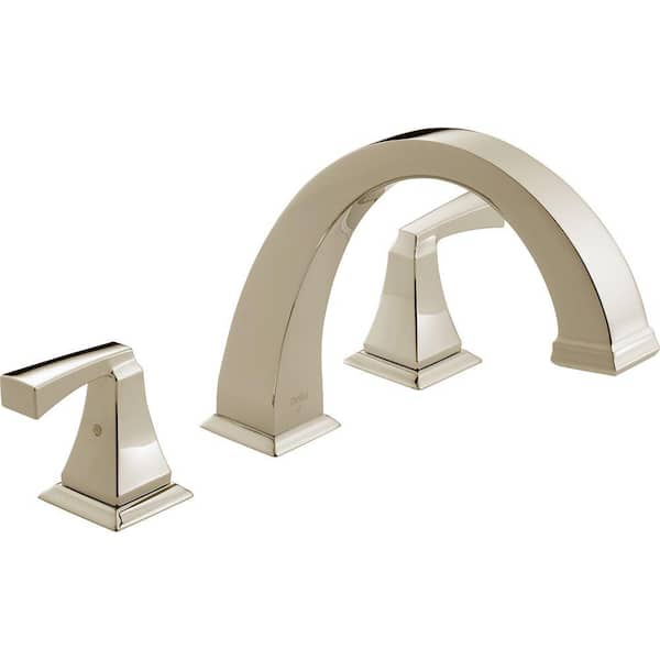 Delta Dryden 2-Handle Deck-Mount Roman Tub Faucet Trim Kit Only in Polished Nickel (Valve Not Included)