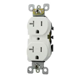 20 Amp Residential Grade Weather and Tamper Resistant Self Grounding Duplex Outlet, White
