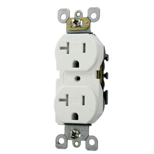 Leviton 20 Amp Residential Grade Weather And Tamper Resistant Self Grounding Duplex Outlet 7602