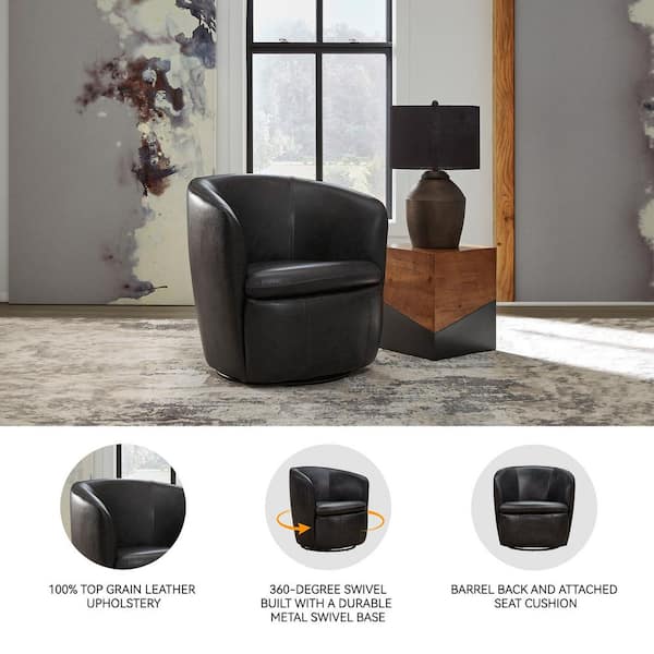Signature DESIGN BY ASHLEY Kierreys Black Faux Leather Barrel