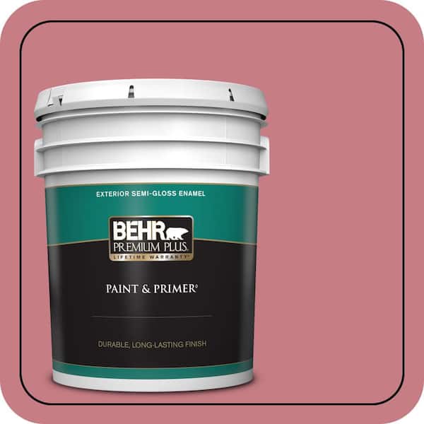 BEHR PREMIUM PLUS 5 gal. #M150-5 Enamored Semi-Gloss Enamel Exterior Paint & Primer