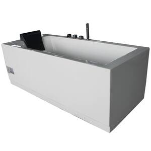 60 in. Acrylic Flatbottom Whirlpool Bathtub in White