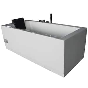 72 in. Acrylic Flatbottom Whirlpool Bathtub in White