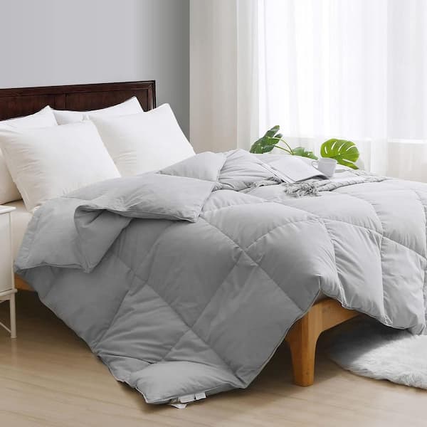Unbranded LakeFront Grey King Size Goose Feather Down Comforter Ultra Soft All Seasons 106x90 cotton
