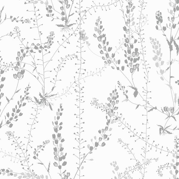 Brewster Bladranker Grey Botanical Paper Strippable Roll Wallpaper (Covers 57.8 sq. ft.)