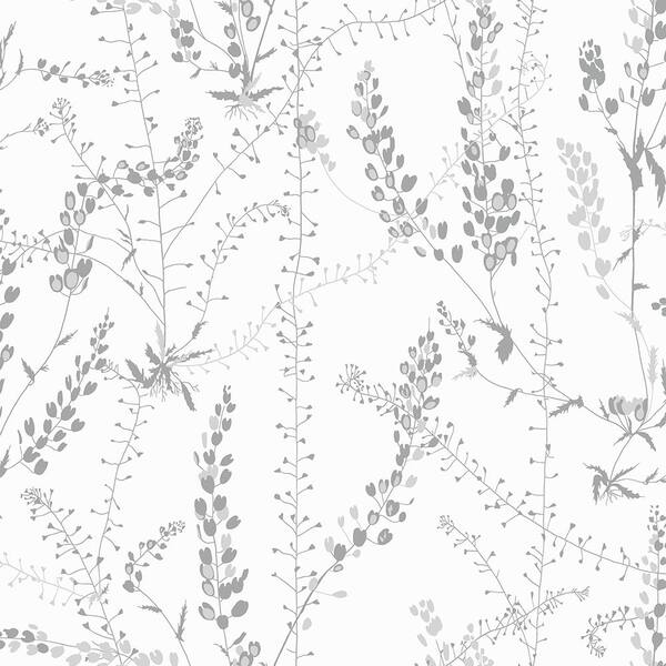 Wall Vision Bladranker Grey Botanical Grey Wallpaper Sample