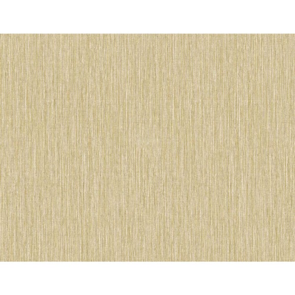 Seabrook Designs 60.75 sq. ft. Sand Dunes and Metallic Gold Vertical Stria Embossed Vinyl Un-Pasted Wallpaper Roll