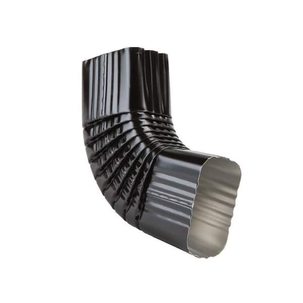 3 in. x 4 in. Black Aluminum Downspout B-Elbow