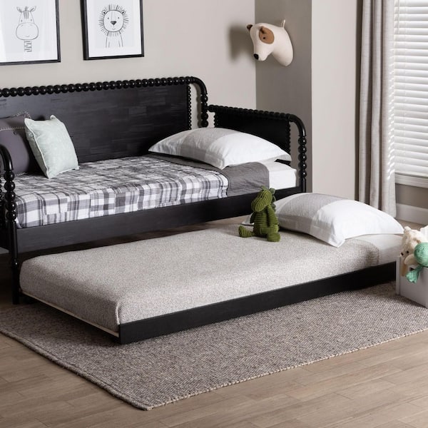 Lucera Black Twin Trundle Daybed