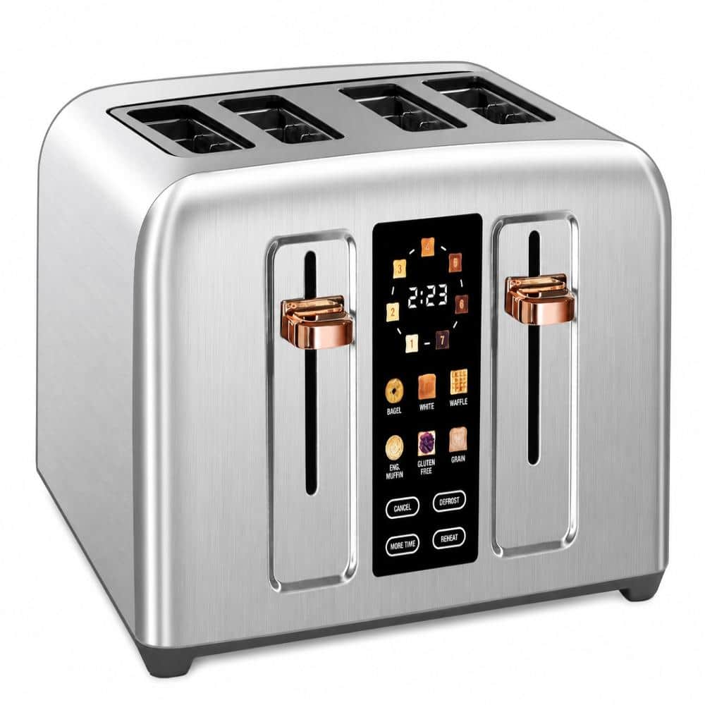 4 Slice Toaster with Full Touch Control LCD Display and 7 Shade Settings 1.4 Inch Wide Slots Silver Metallic price history on PriceWatchPro