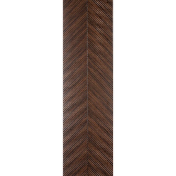 Fan Leaf 1/4 in. x 1 ft. x 7.88 ft. Brown Espresso Glue-Up Foam Wood Slat Walls (10-Pack)/78.8 sq. ft.