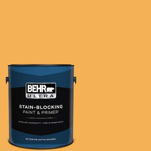 BEHR ULTRA 1 gal. #PMD-20 Goldenrod Field Satin Enamel Exterior Paint & Primer