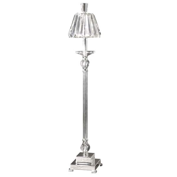 Global Direct 33 in. Silver and Crystal Buffet Lamp