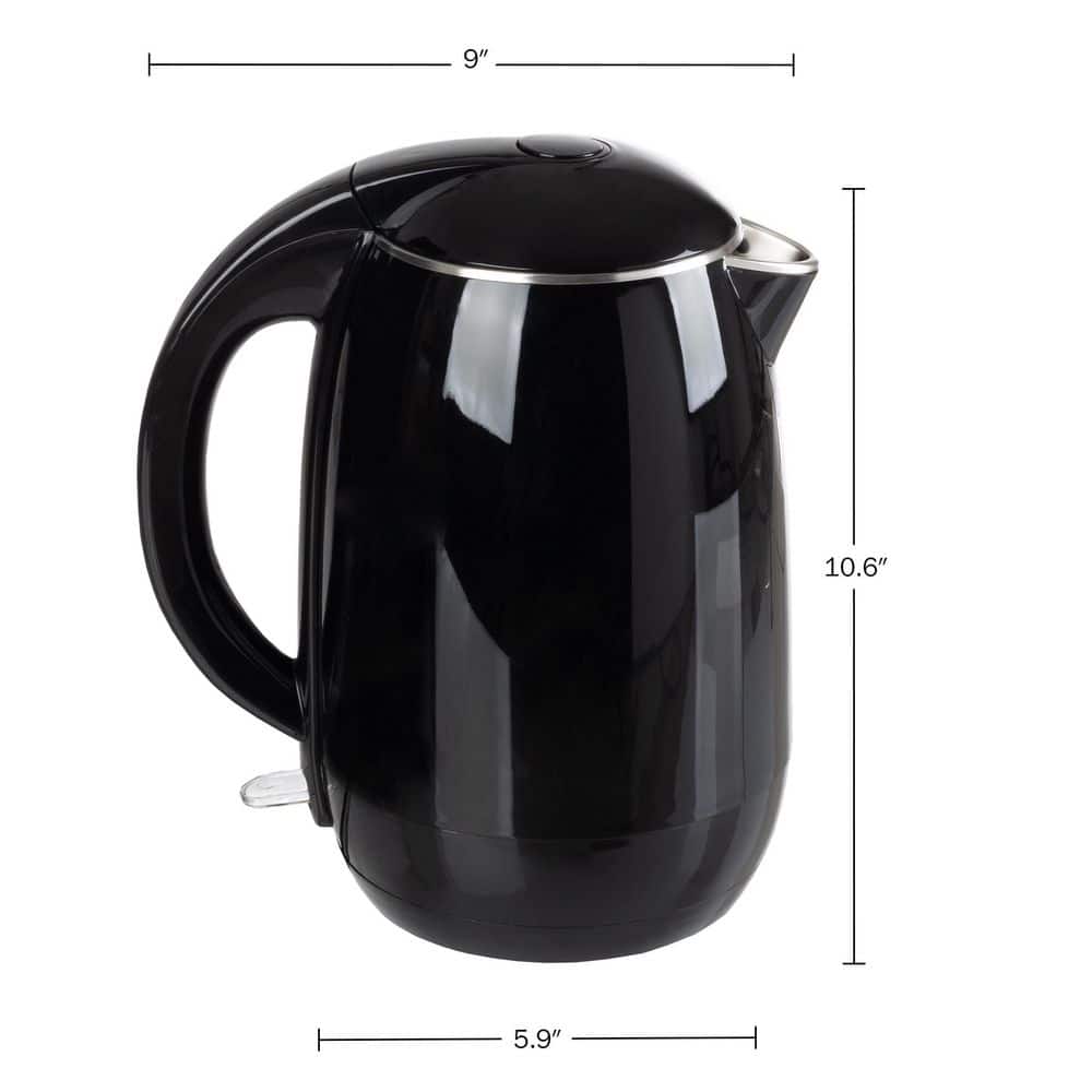 Black Stainless Steel 1.8L Electric Kettle with Auto-Off
