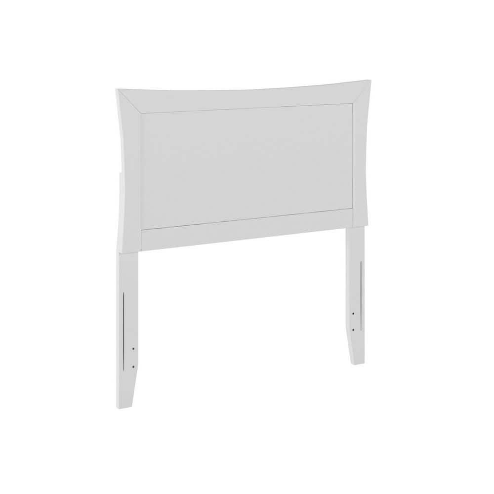 Metro Twin White Wood Headboard with Curved Design