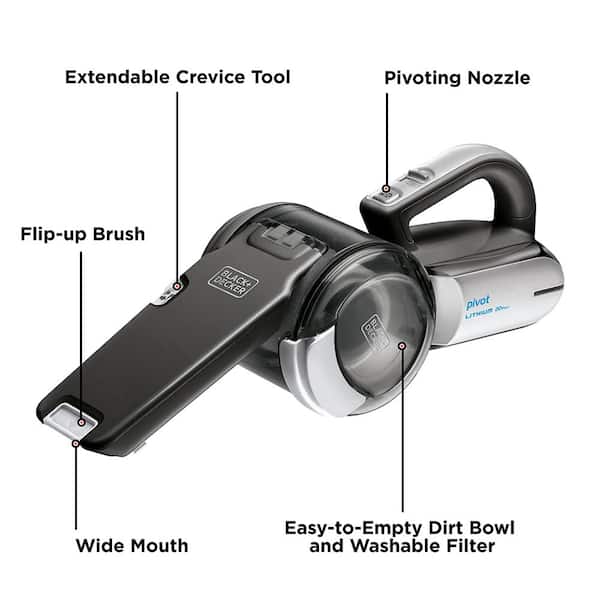 20-Volt Max Li-Ion Cordless 1.875-Cup Handheld Pivot Vac