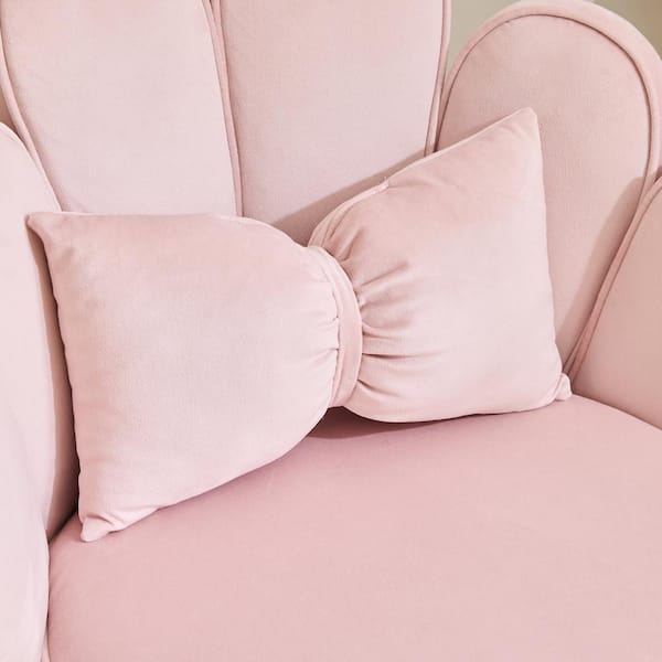 Winado Light Pink Velvet Side Chair with Cushion K1G98000255 The