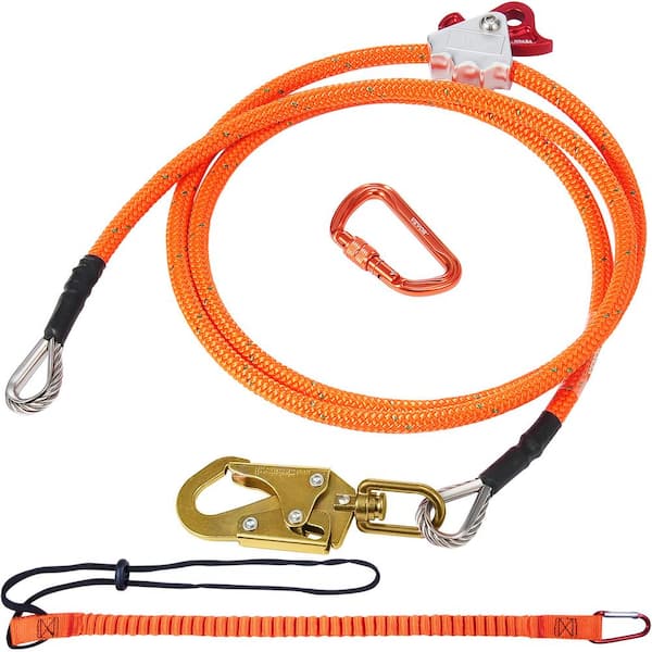 12.7 mm Steel Core Flipline, 10 ft., 3 m, Arborist Flipline Flip Line for Tree Climbing with Alloy Steel Snap Hook, 30KN