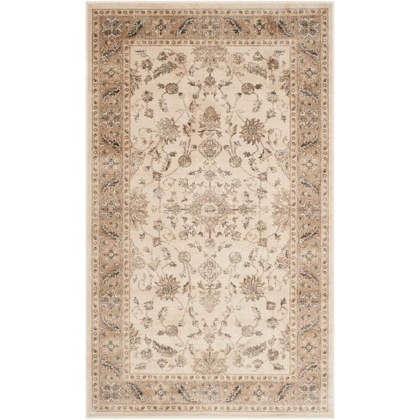 SAFAVIEH Vintage Stone/Caramel 3 ft. x 4 ft. Border Area Rug