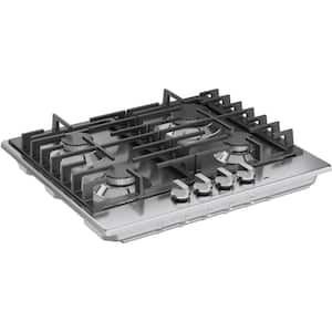 500 24 in. Gas Cooktop in Stainless Steel with 4-Burners including 11,500 BTU Burner