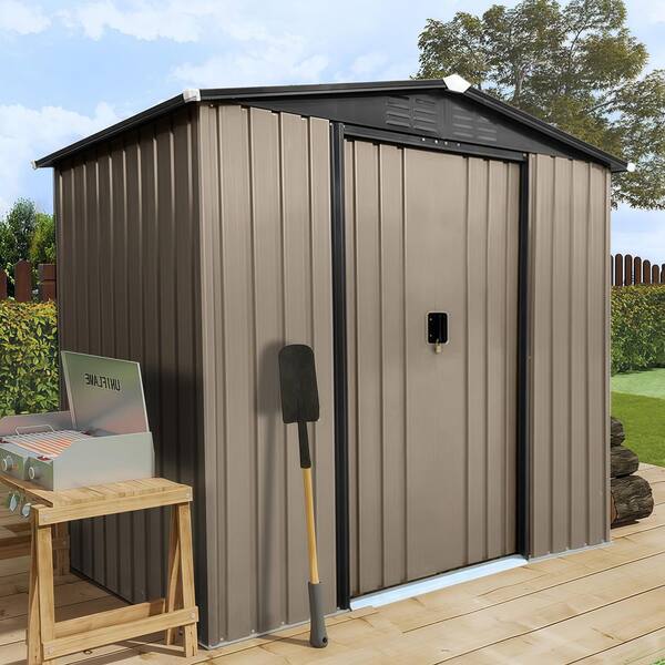 ToolCat 4 ft. W x 6 ft. D Metal Storage Shed with Vents for Garden