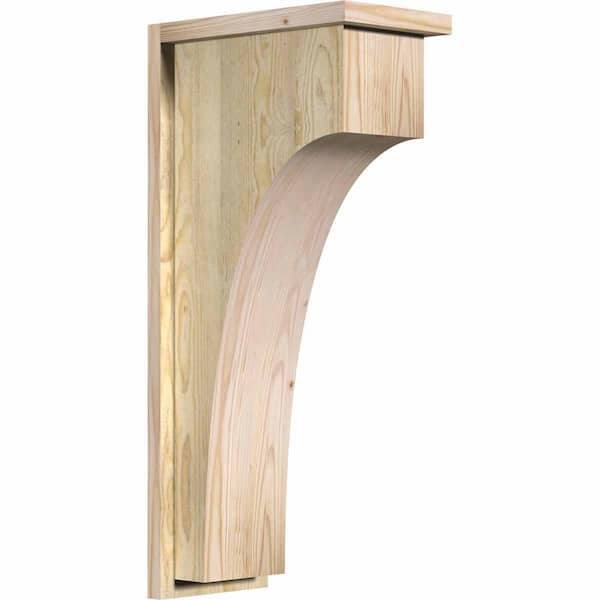 Ekena Millwork 8 in. x 14 in. x 30 in. Huntington Rough Sawn Douglas Fir Corbel with Backplate