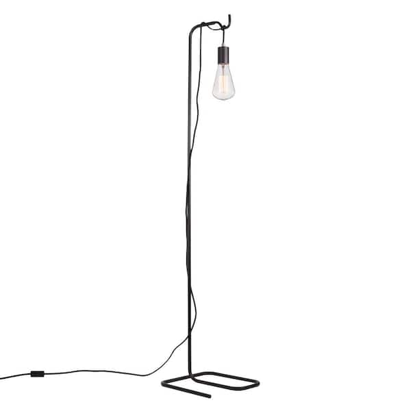 Globe Electric Designer Series 60 in. Black Floor Lamp with Black Fabric Cord and