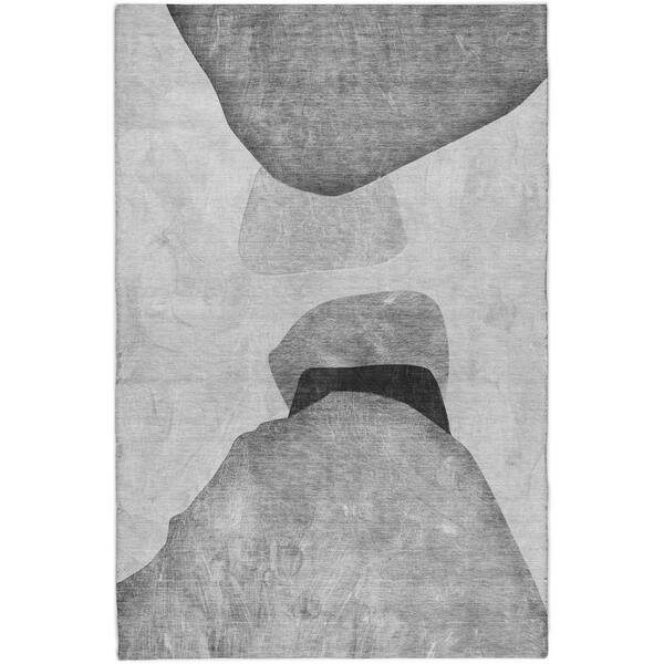Dream Shag Premium Machine Washable Abstract ADS547 Gray 9 ft. x 12 ft. Area Rug