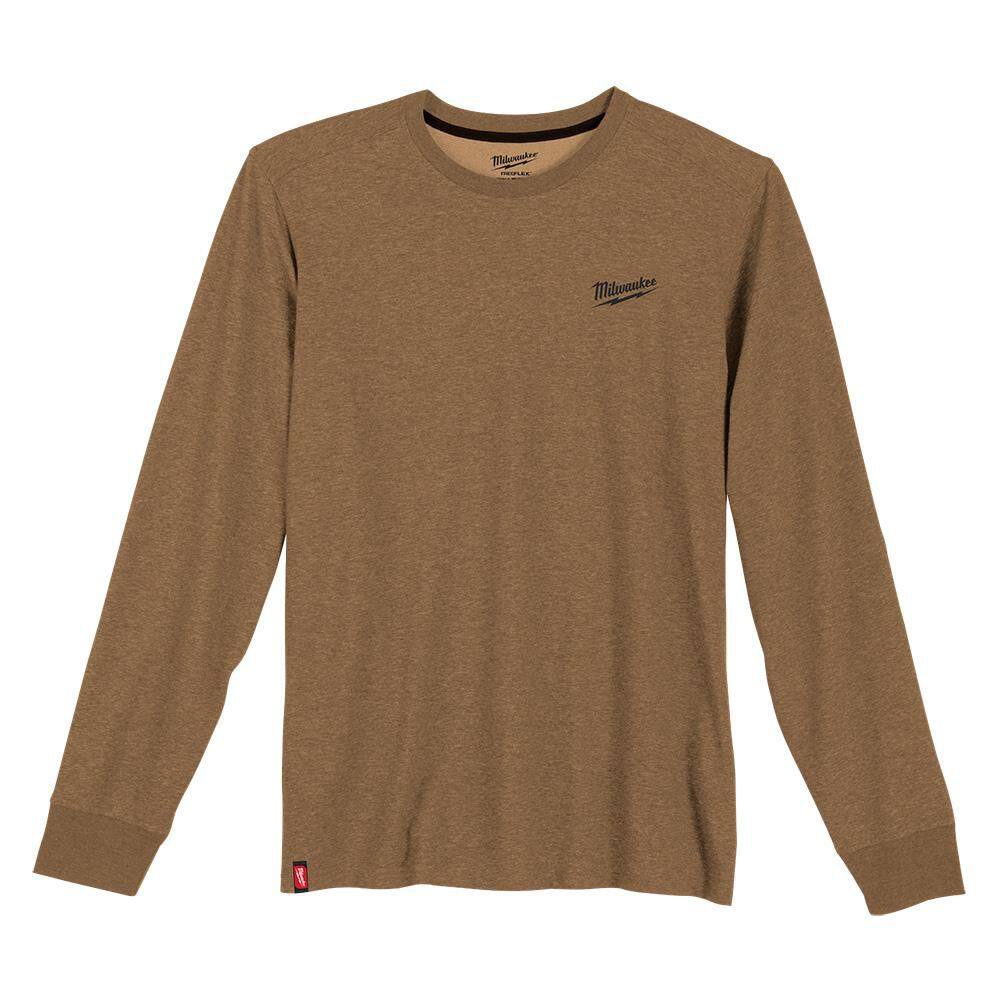 Men's 2X-Large Brown Cotton/Polyester Long Sleeve Hybrid Work T-Shirt price history on PriceWatchPro