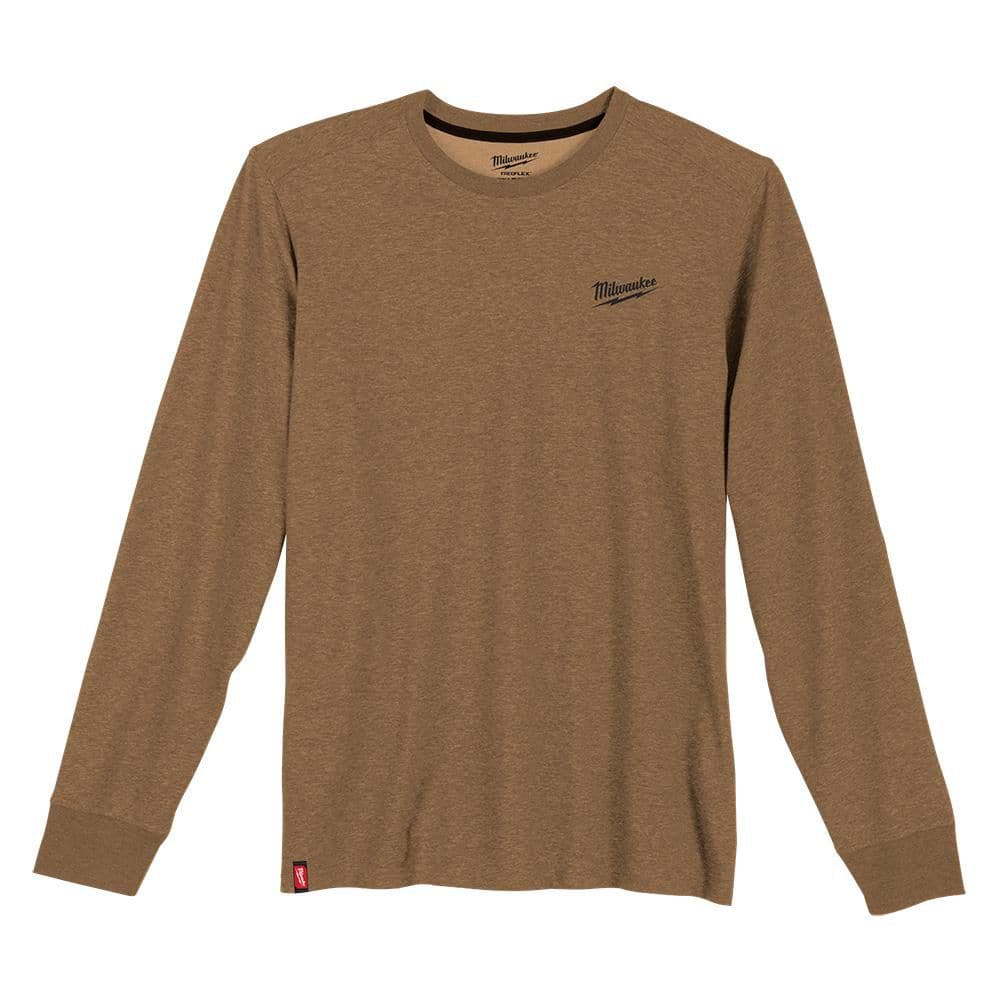 Men's X-Large Brown Cotton/Polyester Long Sleeve Hybrid Work T-Shirt price history on PriceWatchPro
