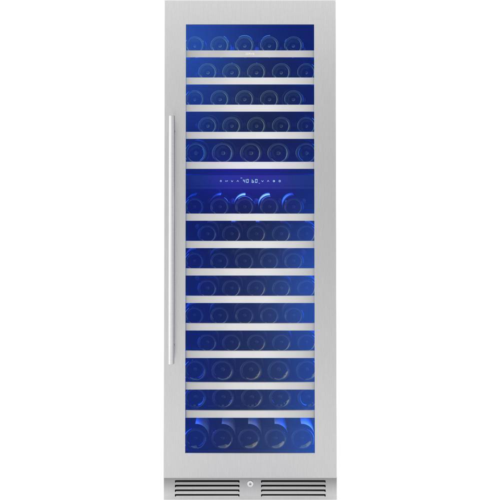 Zephyr 24" Stainless Steel Dual Zone Wine Cooler with LED Lighting
