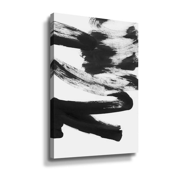 ArtWall 'Black & white strokes 5' by Iris Lehnhardt Canvas Wall Art