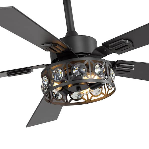 Breezary Sergio 48 in. Indoor Crystal Black Ceiling Fans