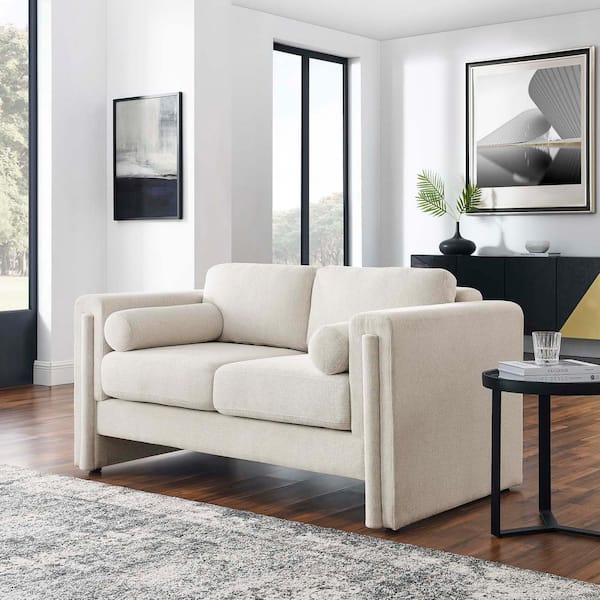 Visible 61 in. Fabric Loveseat in Ivory
