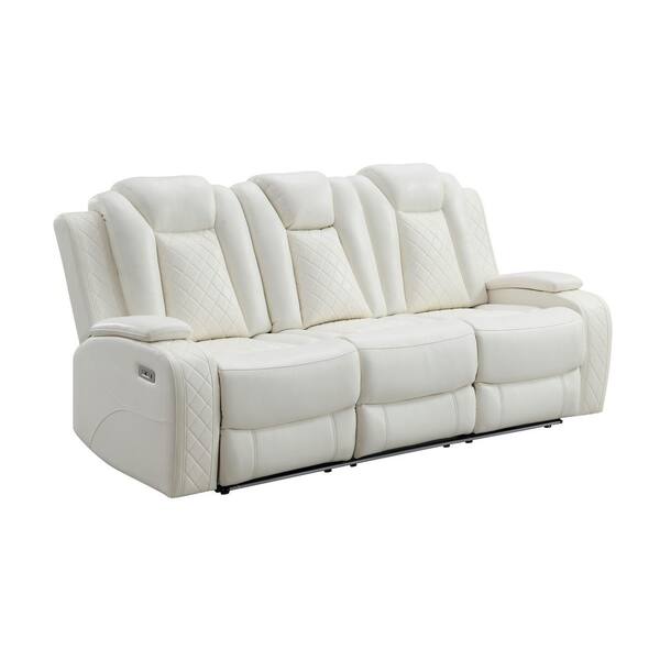 NEW CLASSIC HOME FURNISHINGS New Classic Furniture Orion 85 in. Pillow Arm Polyester Rectangle Sofa in White