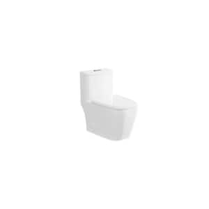 Acadia 1-Piece 1.28 GPF Dual Flush Elongated Toilet in Glossy White