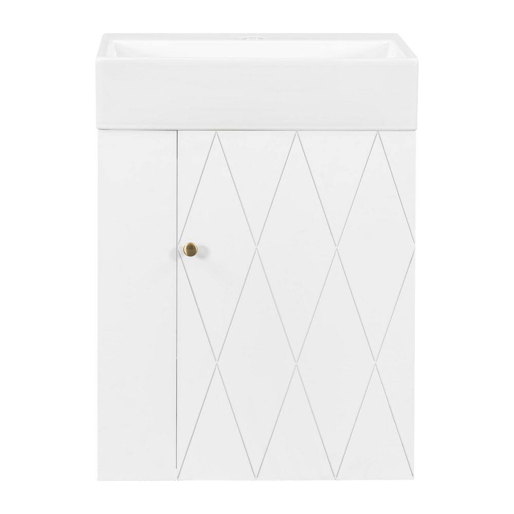 20 in. White Bath Vanity with White Ceramic Top and Towel Bar price history on PriceWatchPro