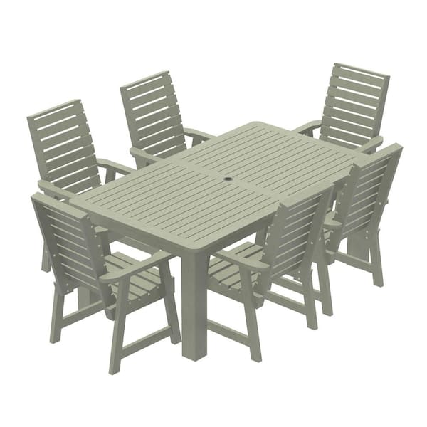 Highwood Glennville 7-Pieces 42 in. to 72 in. Dining Set