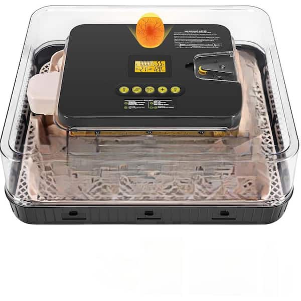 Egg Incubator with Automatic Turning and Humidification, Temperature Control, LED Candler, Gray Equipment
