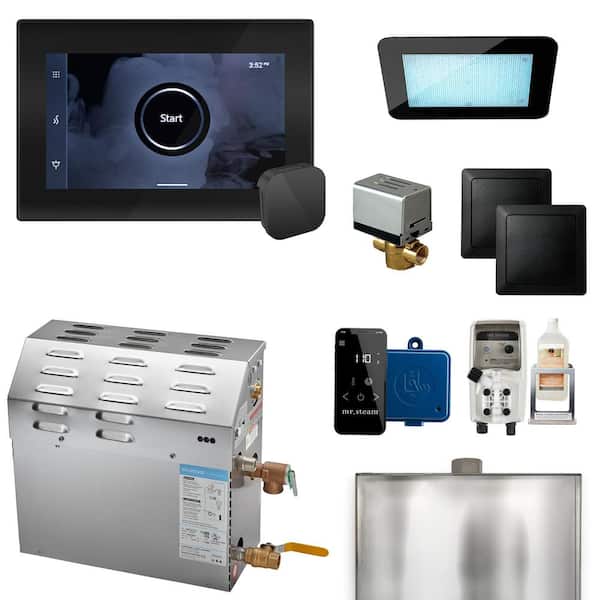 Mr. Steam MS (XDream) 5 kW (6000-Watt) Steam Shower Generator Package with iSteamX Control in Black Matte Black
