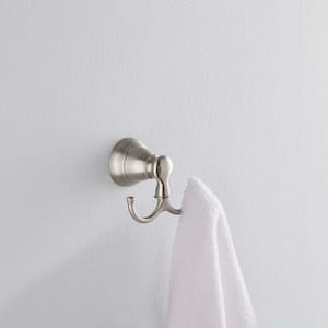 Banbury Double Robe Hook in Brushed Nickel (2-Pack Combo)