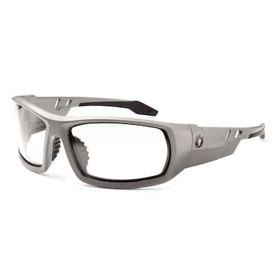 Skullerz Odin Matte Gray Anti-Fog Safety Glasses, Clear Lens ANSI Certified