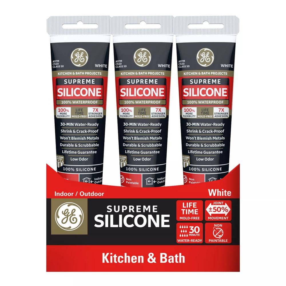 Supreme 2.8 oz. White Silicone Kitchen and Bath Sealant (Case of 12)