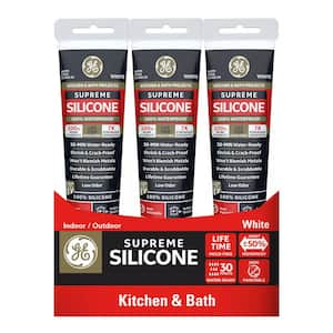 Supreme 2.8 oz. White Silicone Kitchen and Bath Sealant (Case of 12)