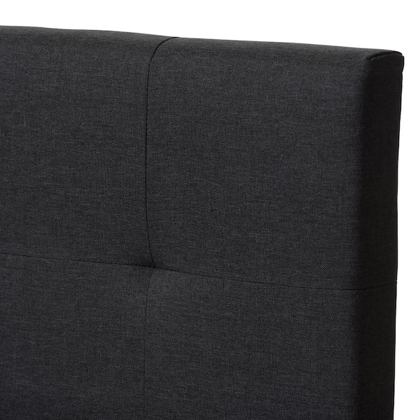 Baxton Studio Brookfield Dark Gray Fabric Upholstered Twin Bed