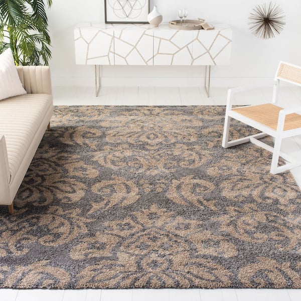 Florida 9 ft. x 12 ft. Gray/Beige Oriental Area Rug