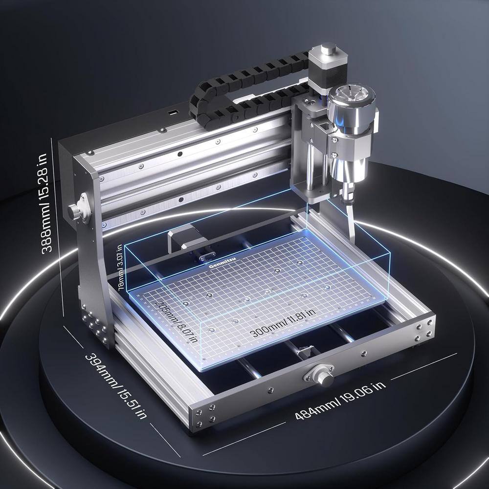 Genmitsu Silver Aluminum CNC Router Machine with Upgraded 3 Axis Engraver