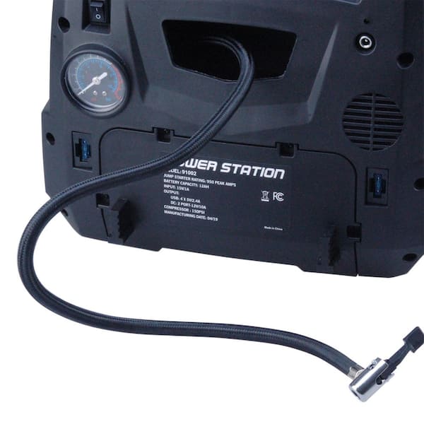 Powerpack Pro 12 V Portable Jump Starter w Air Compressor & Power Inverter 